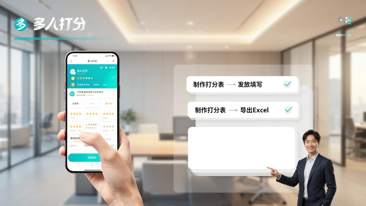 满意度调查怎么做？「多人打分」在线测评，自动统计结果
