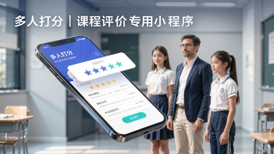 课程评价用什么小程序？「多人打分」设置评价指标，学生匿名打分