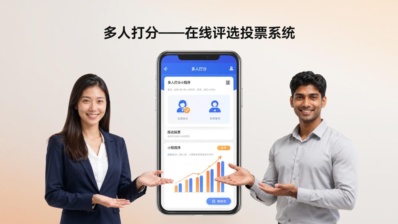 评选投票小程序怎么用？「多人打分」在线评选系统，匿名投票自动统计