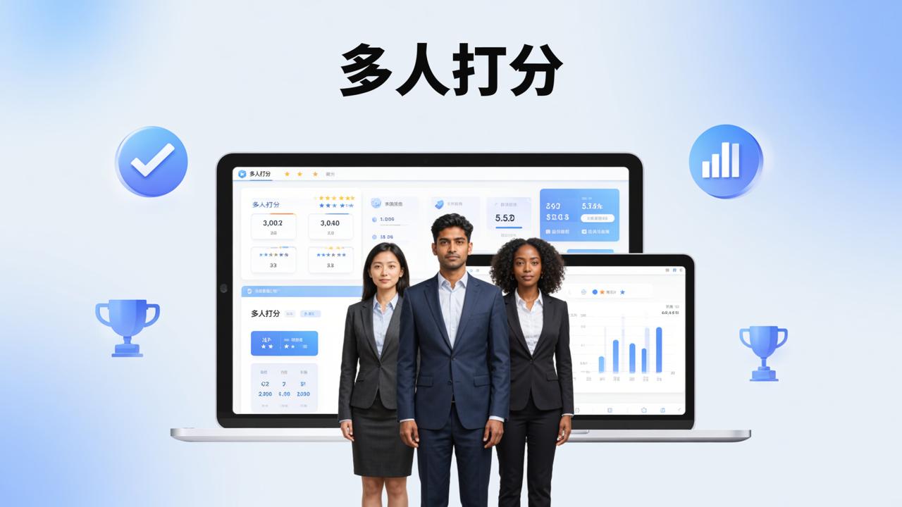 线上评比打分怎么操作？「多人打分」作品评选打分，多评委在线评分