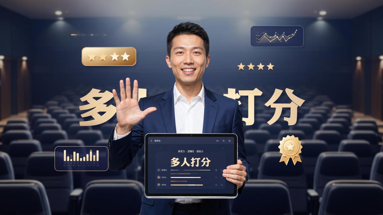 演讲比赛评分标准怎么定？「多人打分」自定义评分指标，多评委在线打分自动统计排名