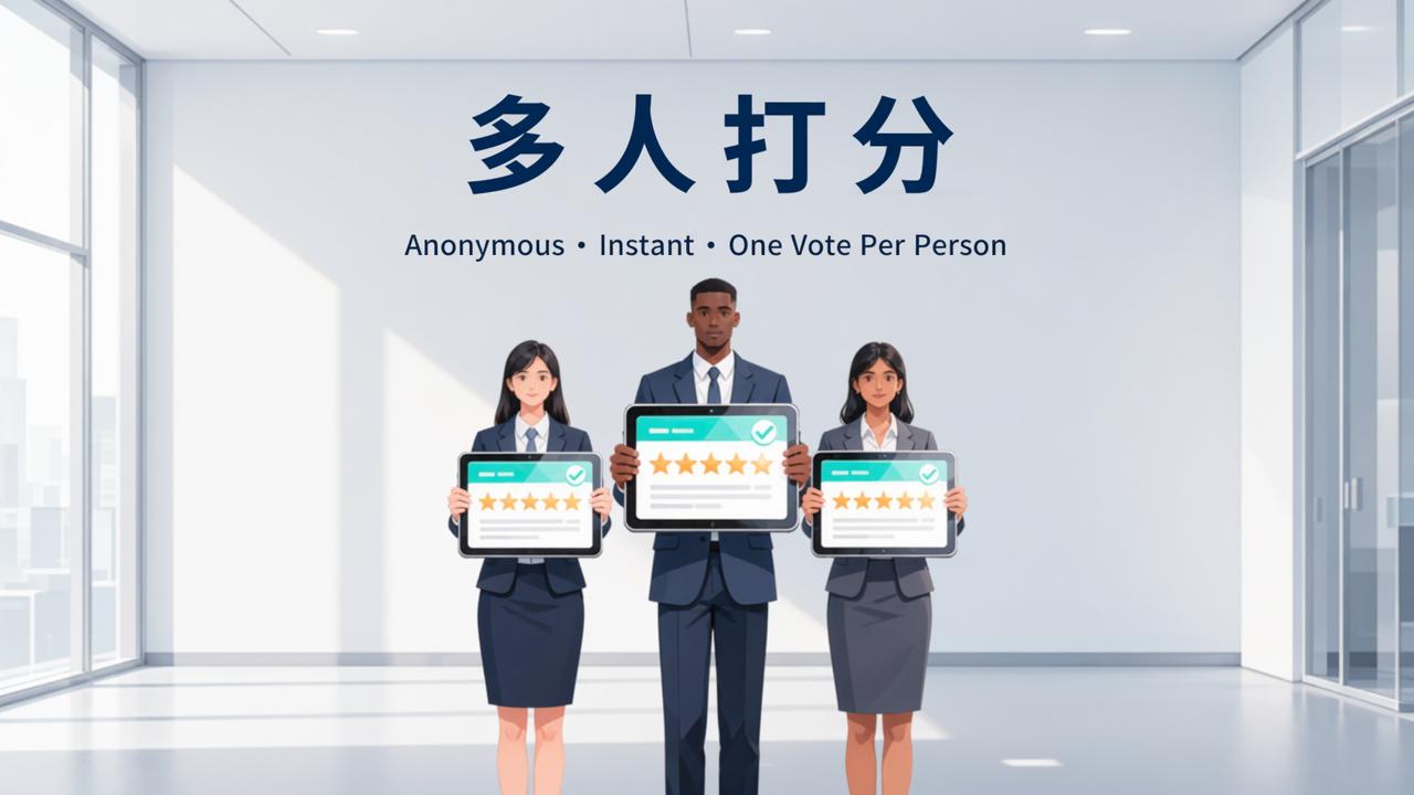 满意度调查打分：多人打分，匿名评分结果秒出