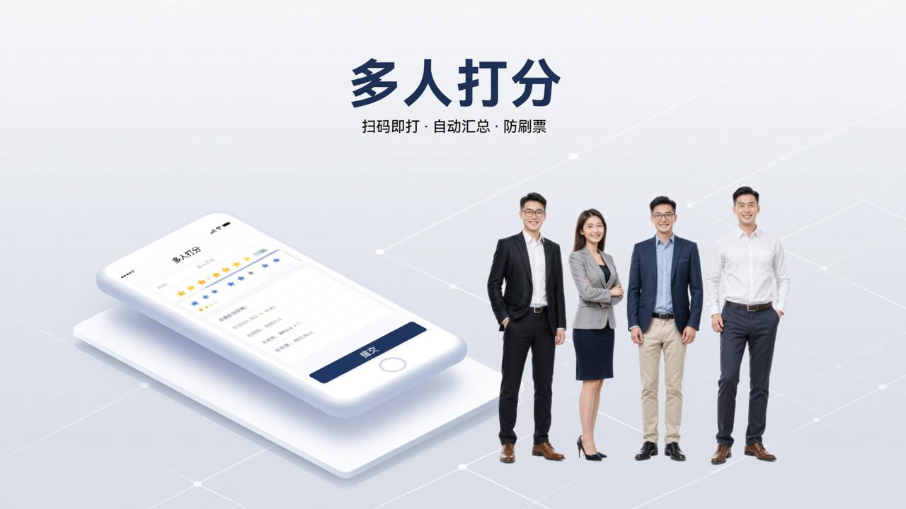 考核打分统计太耗时怎么办：多人打分，扫码即打自动汇总防刷票