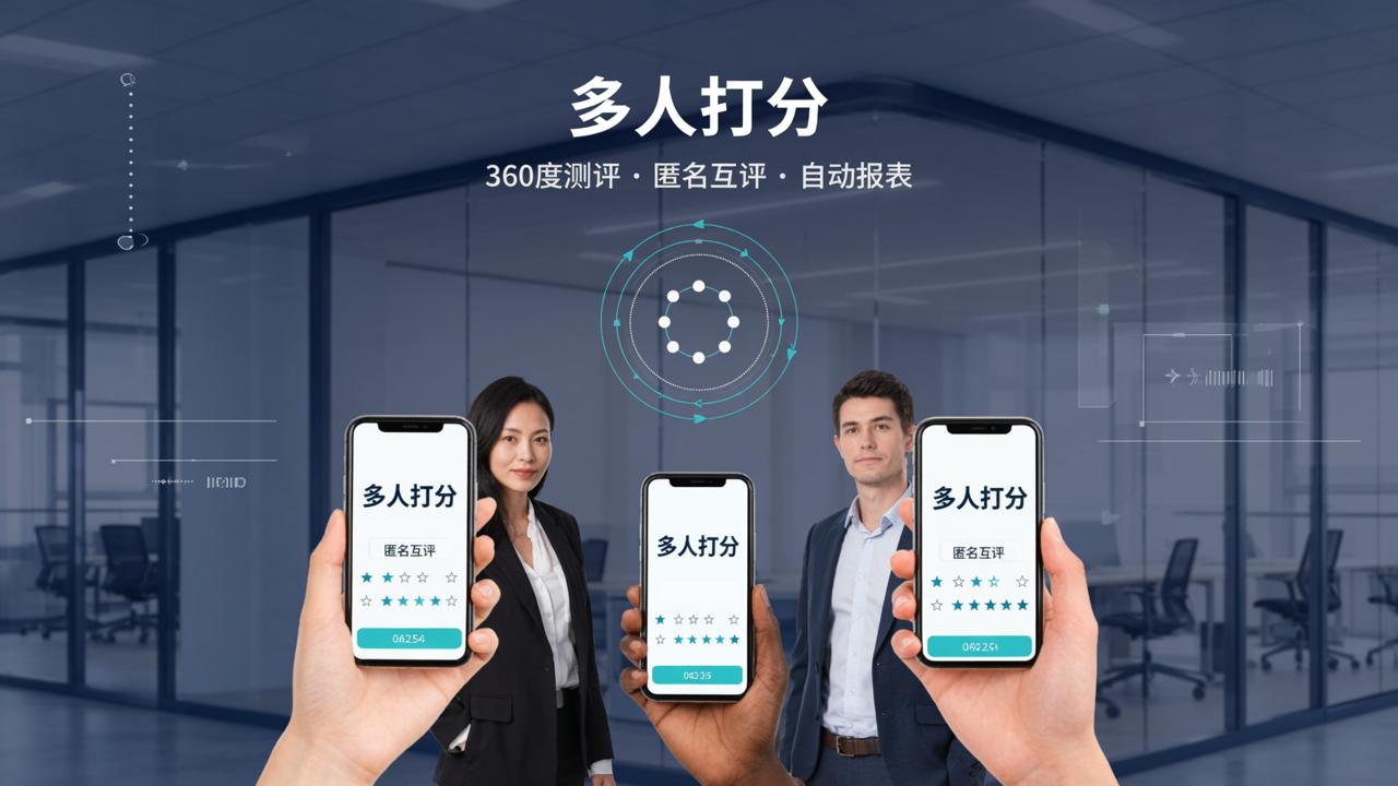360度测评打分小程序：多人打分，匿名互评自动汇总Excel报表