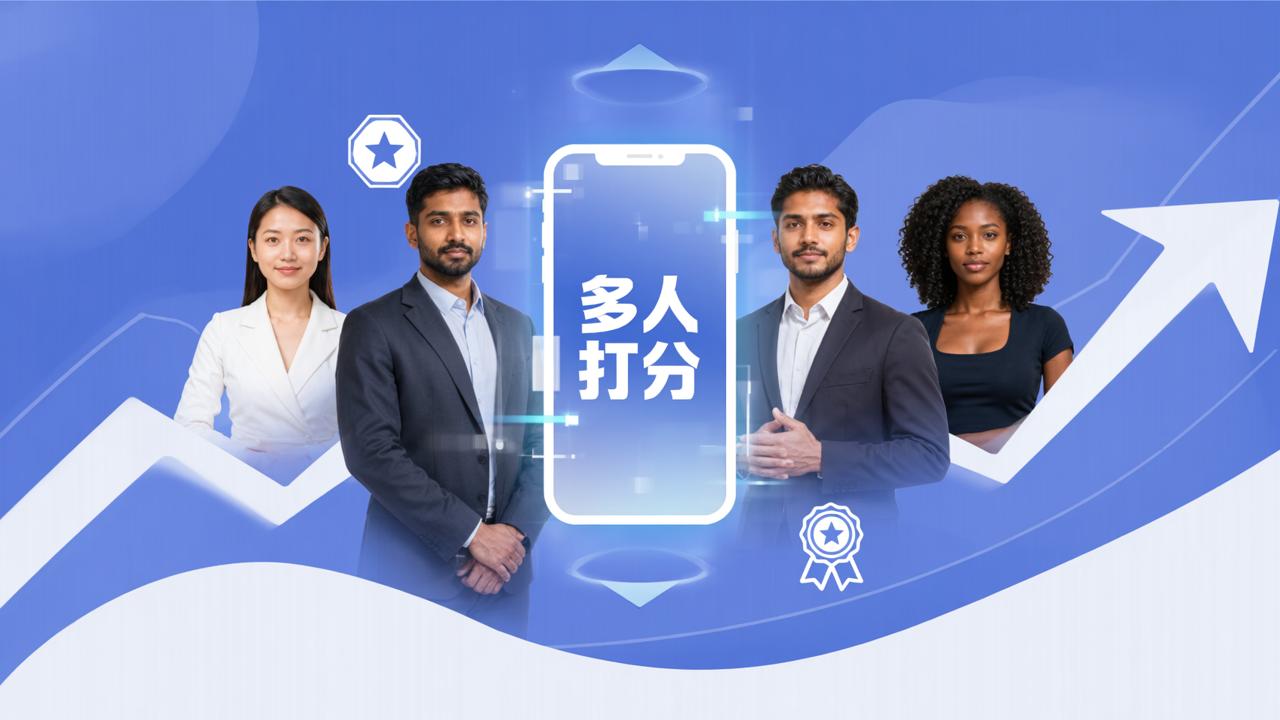 比赛评分小程序：多人打分，评委扫码即打去最高最低分自动排名